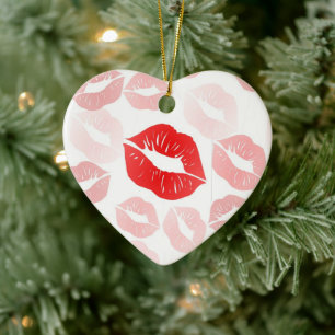 Lippenstift-Lippen Keramik Ornament