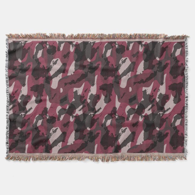 Lippenstift und dunkle Mauve-Tarnung abstrakt Decke (Vorderseite)