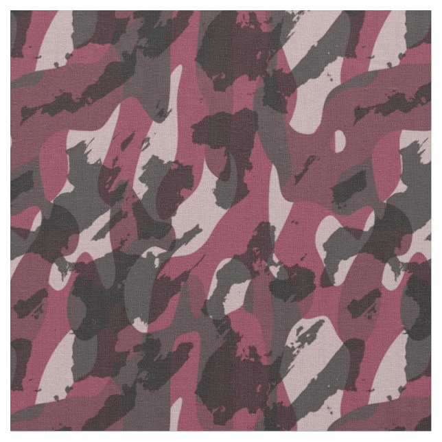 Lippenstift und dunkles Mauve-Tarnmuster abstrakt Stoff (Nahaufnahme)