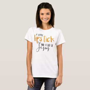 Lippenstift und Jesus-T - Shirt