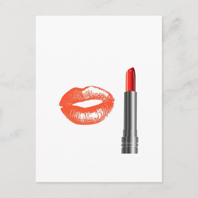 Lippenstift und Lippen Postkarte (Vorderseite)