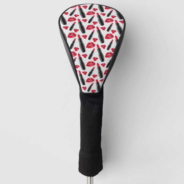 Lippenstift-und LippenTupfen-Muster Golf Headcover (Vorderseite)