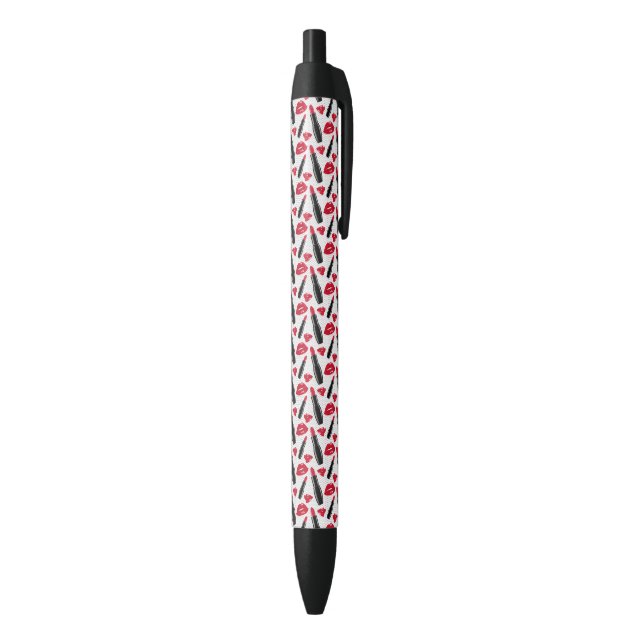 Lippenstift-und LippenTupfen-Muster Kugelschreiber (Unterseite (Vertikal))