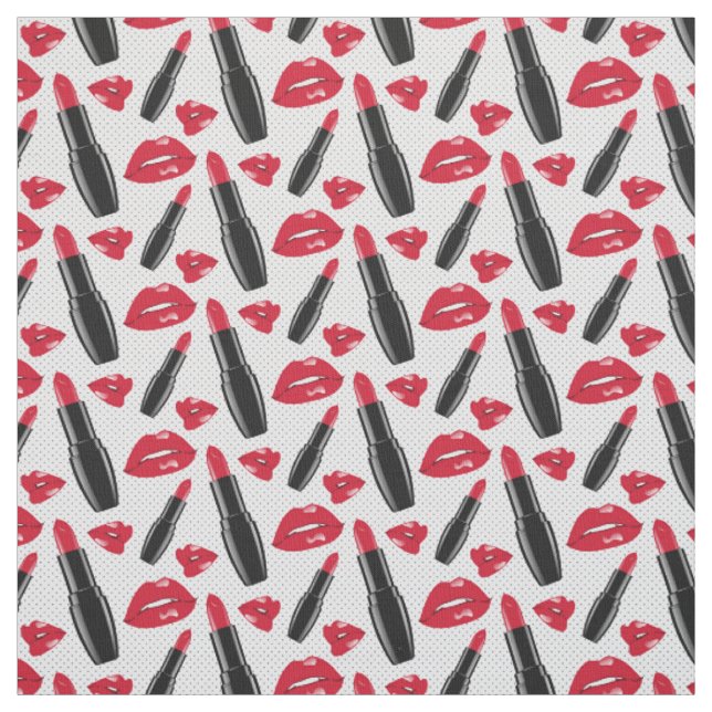 Lippenstift-und LippenTupfen-Muster Stoff (Muster)