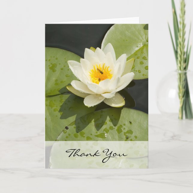 Lippenstift und White Lotus Blume Danke Karte (Vorderseite)