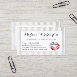 Lippenstift-Verteiler-Aquarell-Kuss verbinden mein Visitenkarte