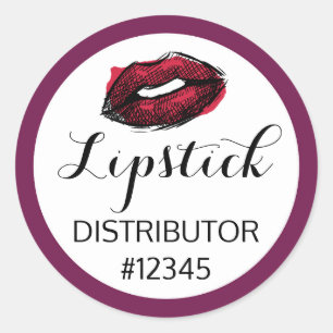 Lippenstift Verteiler Red Lips Kiss Verpackungsver Runder Aufkleber