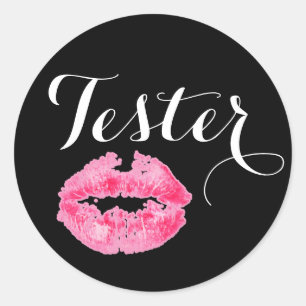Lippenstift-Vertriebspartner Produkt Tester Pinke Runder Aufkleber