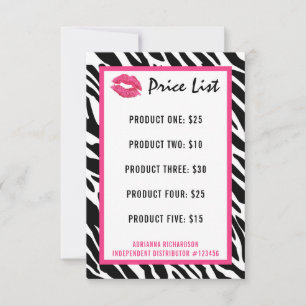 Lippenstift-Vertriebspreisliste Zebra Kiss Lips