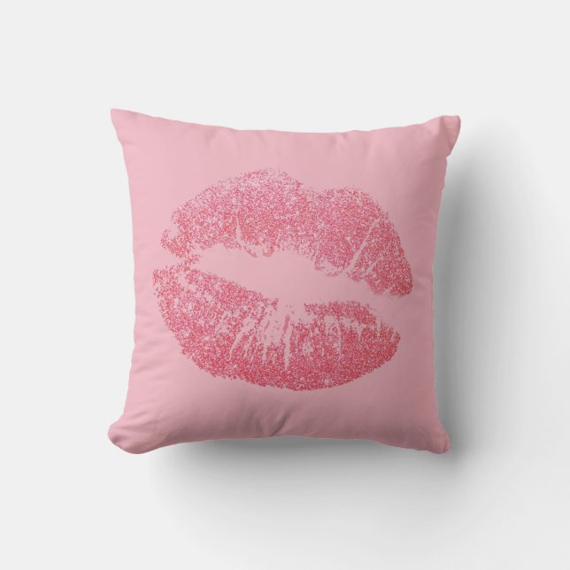 Lippenstift-Wurfs-Kissen 16" x 16" Kissen (Vorderseite)