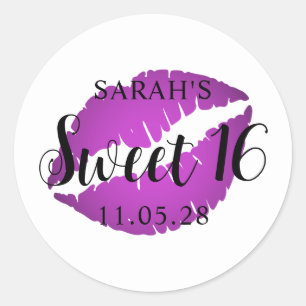 Lippglanz Purple Ombre Sweet 16 Runder Aufkleber