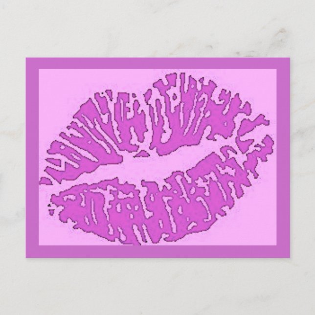 Lips-7571-pinks Postkarte (Vorderseite)