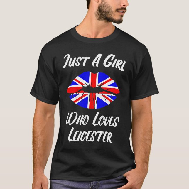 Lips and Mouth Liebe Union Jack Flag Leicester T-Shirt (Vorderseite)