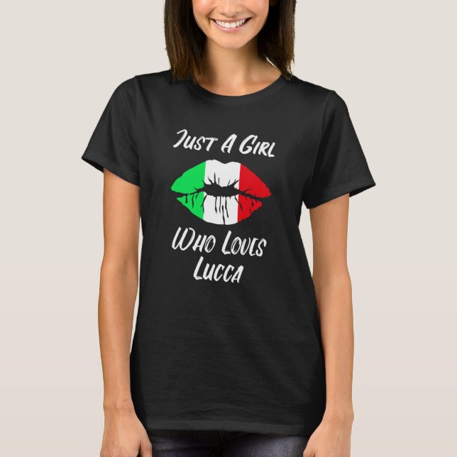 Lips and Mouth Love Italian Flag Lucca T-Shirt (Vorderseite)