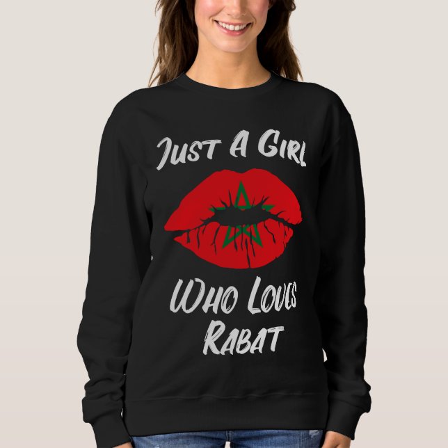 Lips and Mouth Love Moroccan Flag Rabat Sweatshirt (Vorderseite)