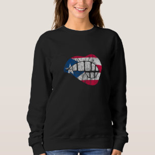 Lips Bite Puerto Rico Flag Puerto Rico Boricua Pr Sweatshirt