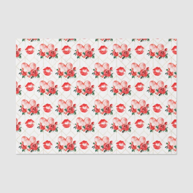 Lips für die Herz-Blume (Design 37 Red Series) Seidenpapier (Vorderseite)