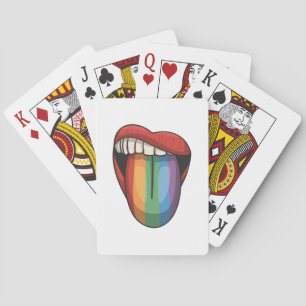 Lips Gay Pride Lgbt Regenbogen farbige Flagge Spielkarten