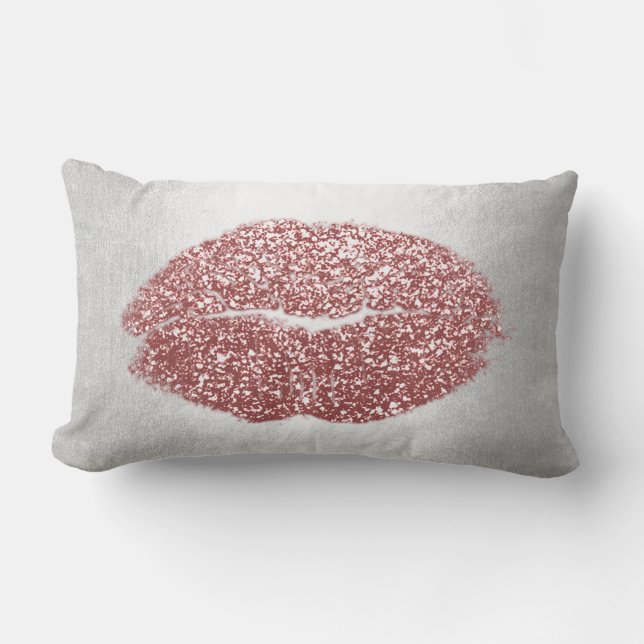 Lips Glitzer Grau Blush Powder Makeup Kiss Sky Lendenkissen (Vorderseite)