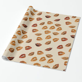 Lips Gold Foil Wrapping Paper Geschenkpapier