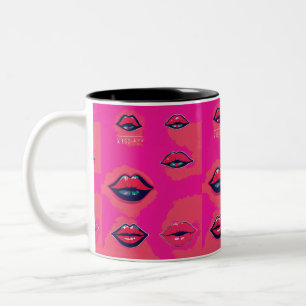 Lips Kiss Print Mug - Mug romantique pour les tour