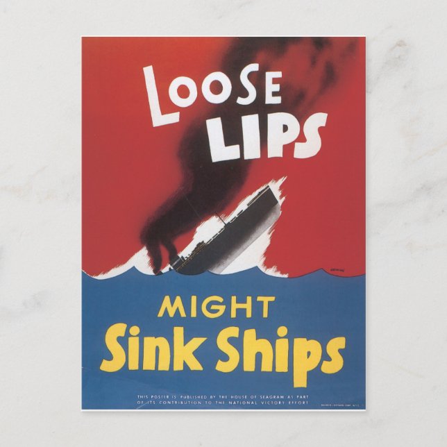 Lips Lose Sink Ships Postkarte (Vorderseite)
