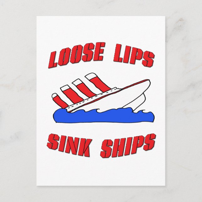 Lips Lose Sink Ships Postkarte (Vorderseite)