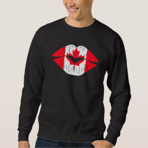 Lips & Maple Leaf Kanadische Flagge Happy Canada D Sweatshirt