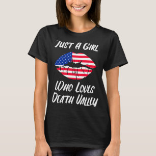 Lips Mouth Liebe American Flag Death Valley T-Shirt
