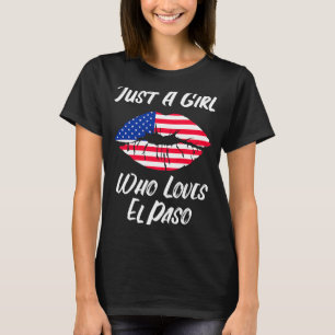 Lips Mouth Liebe American Flag El Paso T-Shirt