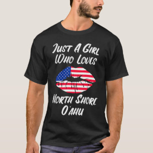 Lips Mouth Liebe American Flag North Shore Oahu T-Shirt