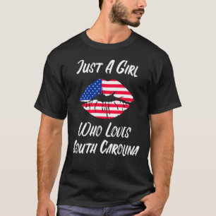Lips Mouth Liebe American Flag South Carolina T-Shirt
