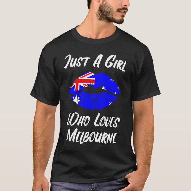 Lips Mouth Liebe Australian Flag Melbourne T-Shirt (Vorderseite)