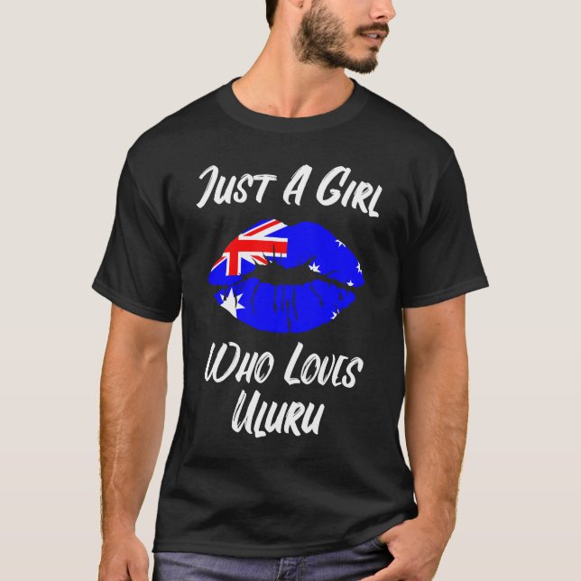 Lips Mouth Liebe Australian Flag Uluru T-Shirt (Vorderseite)