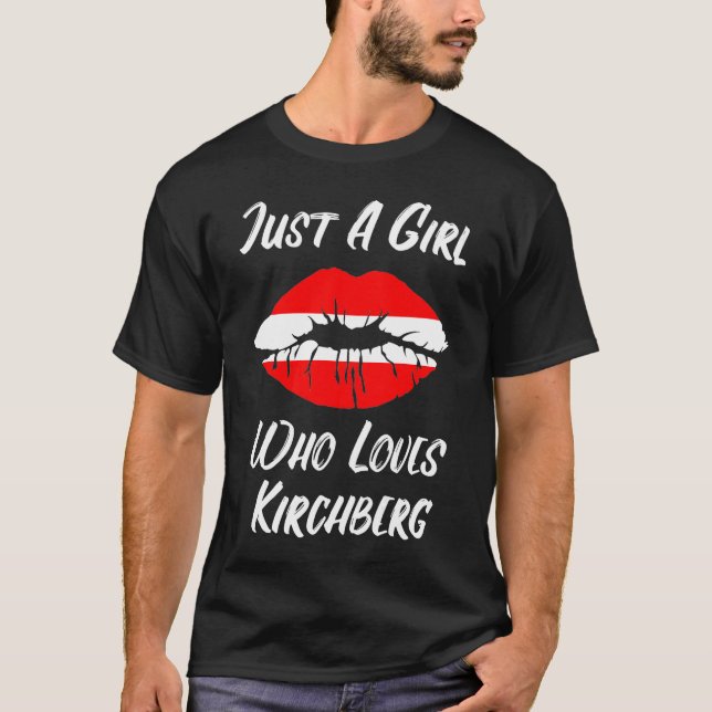 Lips Mouth Liebe Austria Flag Kirchberg T-Shirt (Vorderseite)