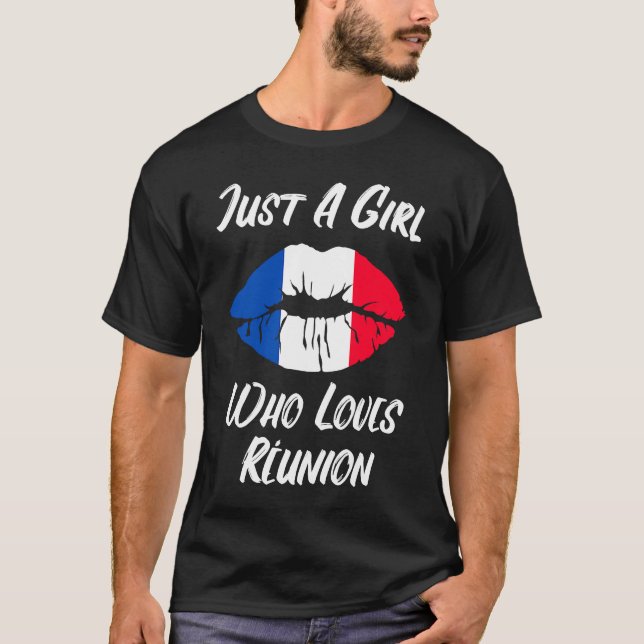 Lips Mouth Liebe Französisch Flag Wiedersehen T-Shirt (Vorderseite)