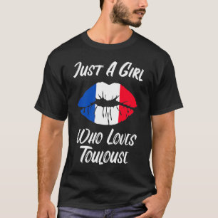 Lips Mouth Liebe Französische Flagge Toulouse T-Shirt