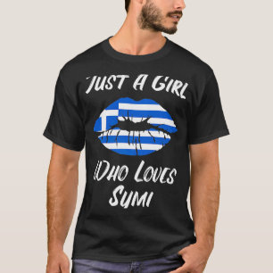 Lips Mouth Liebe Griechisches Flaggen Symi T-Shirt