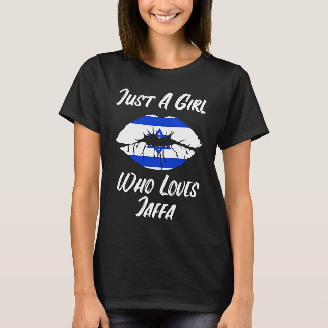 Lips Mouth Liebe Israelische Flagge Jaffa T-Shirt (Vorderseite)