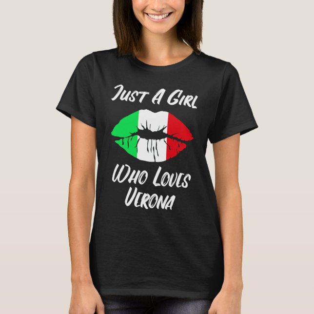 Lips Mouth Liebe Italienische Flagge Verona T-Shirt (Vorderseite)