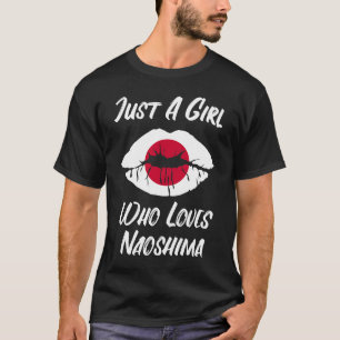 Lips Mouth Liebe Japanische Flagge Naoshima T-Shirt