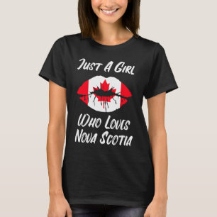 Lips Mouth Liebe Kanadische Flagge Nova Scotia T-Shirt