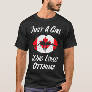 Lips Mouth Liebe Kanadische Flagge Ottawa T-Shirt