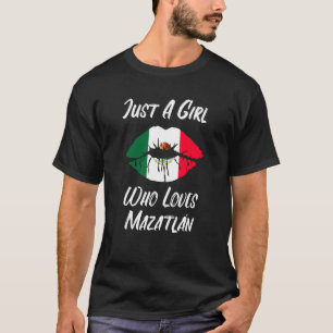 Lips Mouth Liebe Mexikanische Flagge Mazatlan T-Shirt