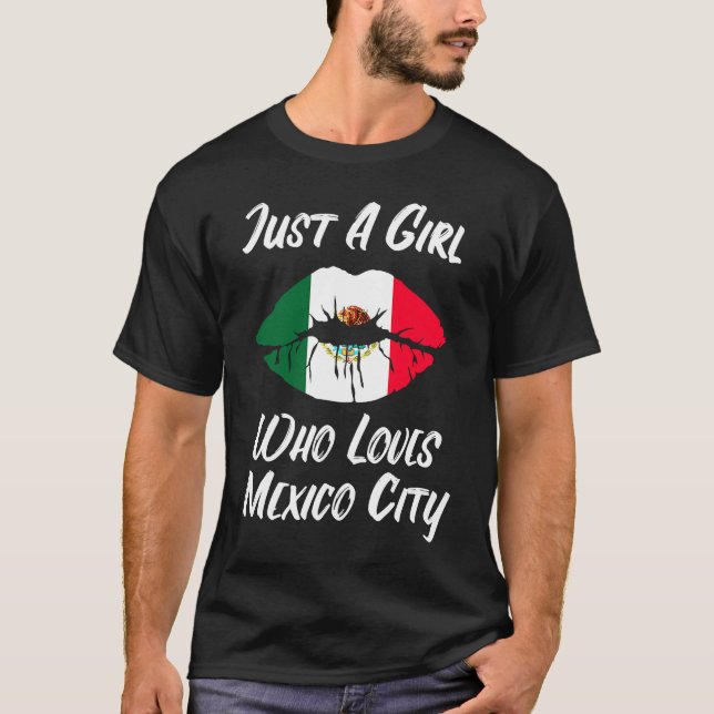 Lips Mouth Liebe Mexikanische Flagge mexikanische  T-Shirt (Vorderseite)