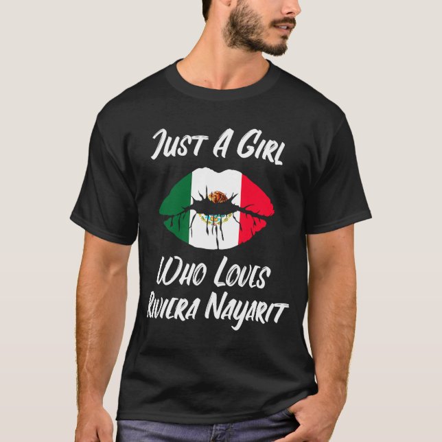 Lips Mouth Liebe Mexikanische Flagge Riviera Nayar T-Shirt (Vorderseite)