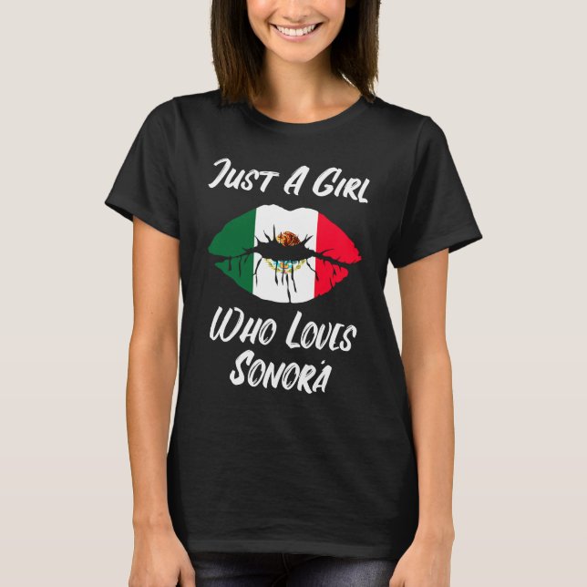 Lips Mouth Liebe Mexikanische Flagge Sonora T-Shirt (Vorderseite)