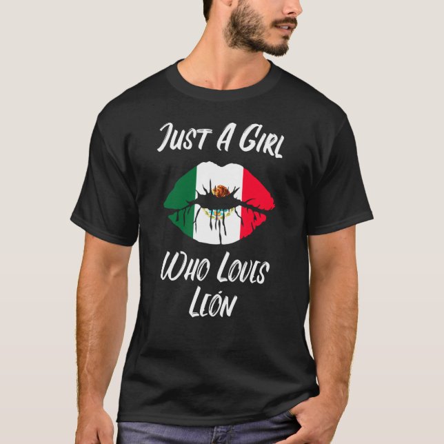 Lips Mouth Liebe Mexikanischer Flaggenstaat T-Shirt (Vorderseite)