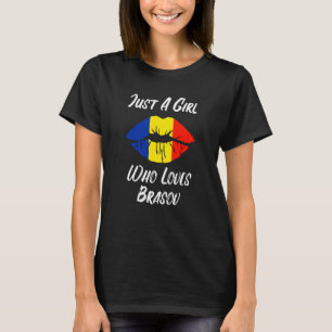 Lips Mouth Liebe Rumänische Flagge Brasov T-Shirt