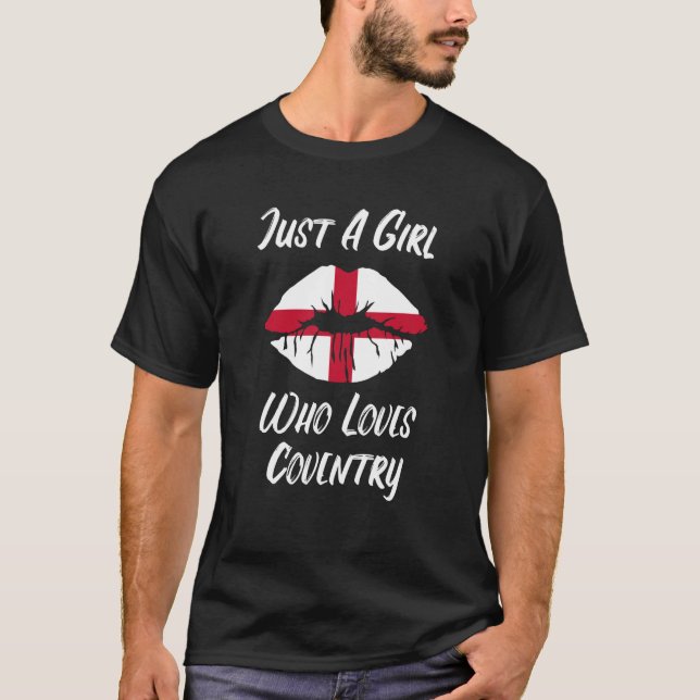 Lips Mouth Liebe Saint George's Cross Flag Coventr T-Shirt (Vorderseite)